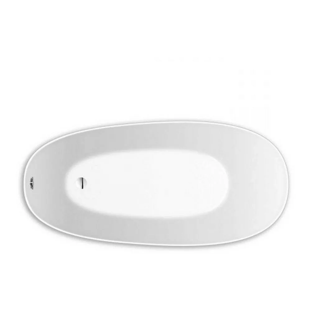 repaBAD Badewanne „Ferrara Mono F“ freistehend oval 1800 × 850 mm, Fußablauf in Weiß