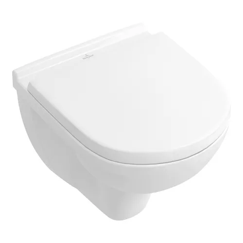 Tiefspül-WC Compact O.novo 568810, 360 x 490 x 330 mm, Oval, wandhängend, Abgang waagerecht, Weiß Alpin