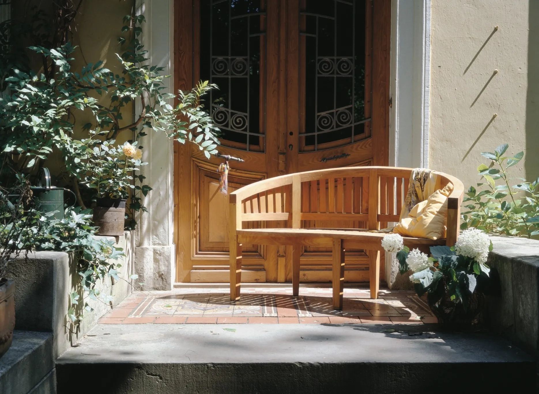 Teak-Rundbank 'Marstrand', natur, B 151 cm, L 55 cm, H 86 cm