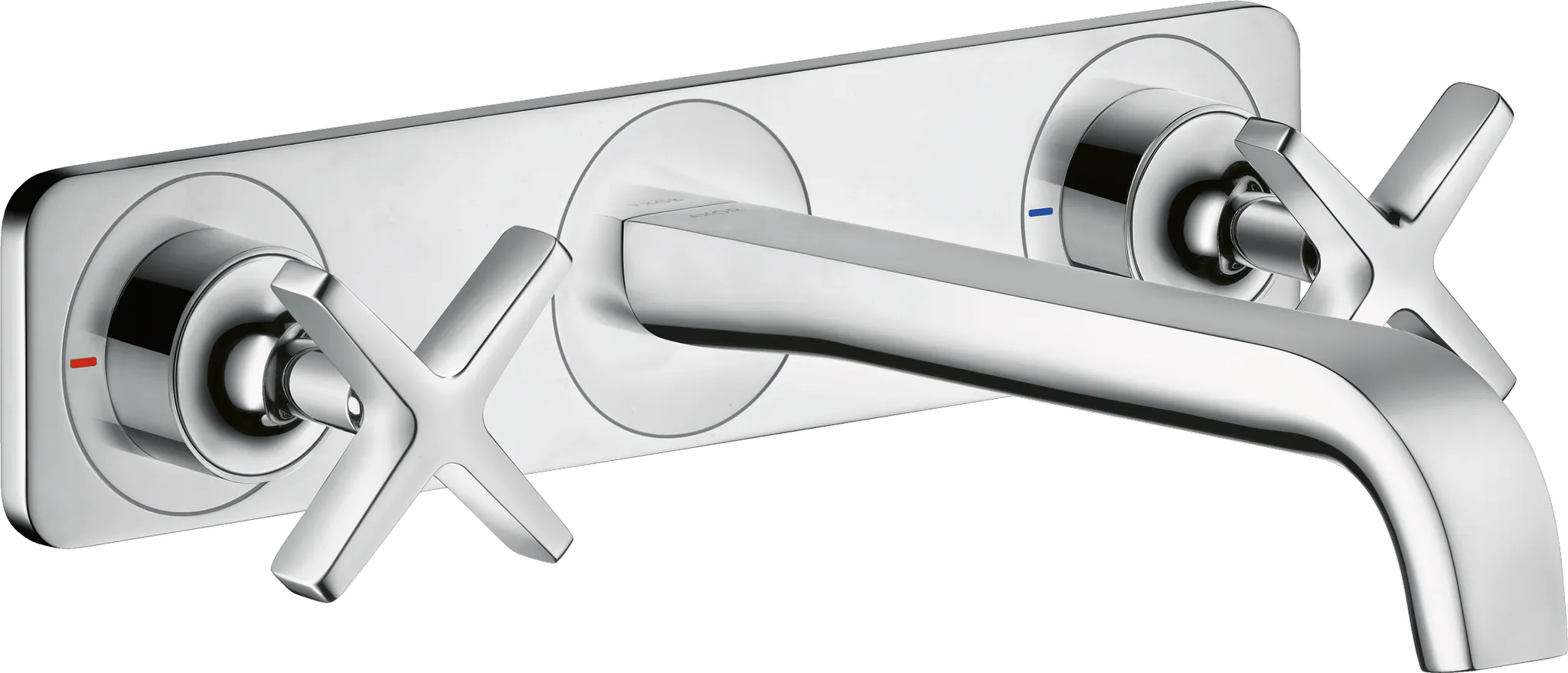 3-L.Waschtischarmatur Axor Citterio E Fertigset Wandmontage chrom mit Platte