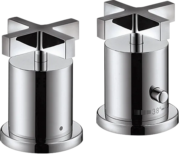 2-L.Thermostatmischer Axor Citterio F-Set chrom m.Kreuzgr.Wannenrandmontage