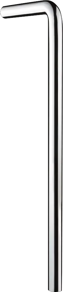 Winkelrohr 90, o.Bord, MS, DN32, 220x680 chrom