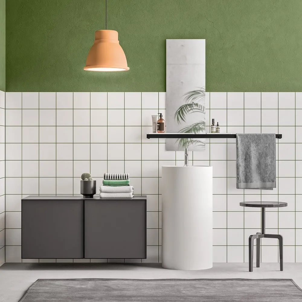 ARTESI DRESS DR14 FREISTEHENDES WASCHBECKEN MIT 2-TÜRIGEM SOCKEL UND SPIEGEL