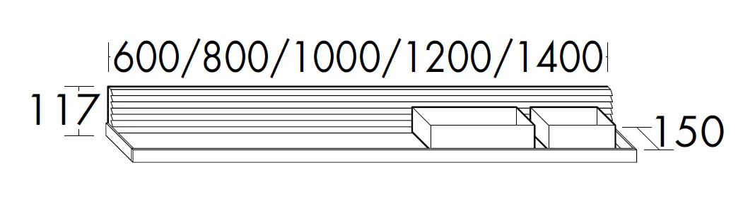 burgbad Wandpaneel „Fiumo“ in Befestigung verdeckt 1400 × 117 × 150 mm
