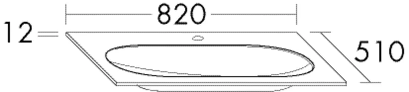 burgbad Waschbecken „Sys30“ 860 × 550 × 52 mm, Hahnlochposition mittig