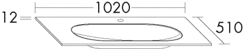 burgbad Waschbecken „Sys30“ 1060 × 550 × 52 mm, Hahnlochposition mittig
