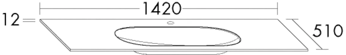burgbad Waschbecken „Sys30“ 1460 × 550 × 52 mm, Hahnlochposition mittig