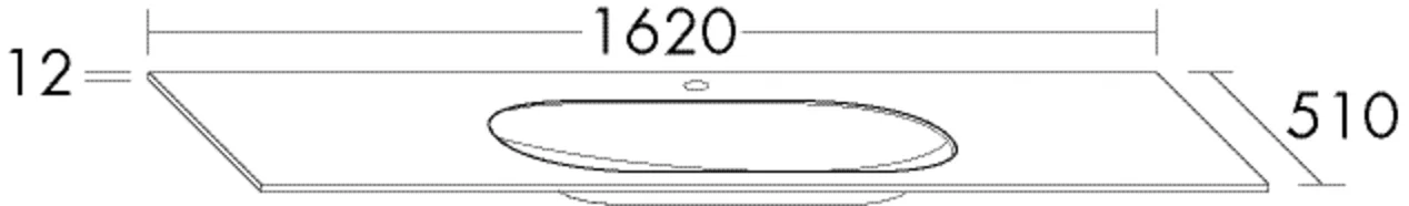 burgbad Waschbecken „Sys30“ 1660 × 550 × 52 mm, Hahnlochposition mittig