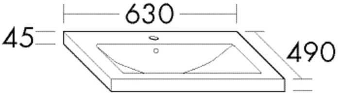 burgbad Waschbecken „Eqio“ 670 × 530 × 205 mm, Hahnlochposition mittig