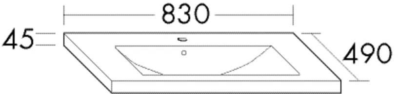 burgbad Waschbecken „Eqio“ 870 × 530 × 205 mm, Hahnlochposition mittig