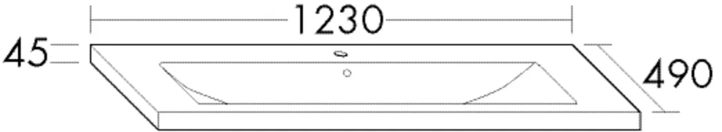 burgbad Waschbecken „Eqio“ 1270 × 530 × 205 mm, Hahnlochposition mittig