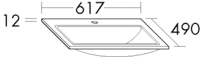 burgbad Waschbecken „Sys30“ 617 × 490 × 12 mm