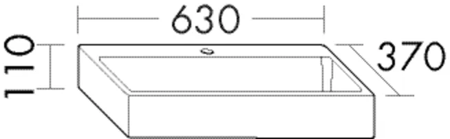 burgbad Aufsatzwaschtisch „Sys30“ 630 × 370 × 110 mm