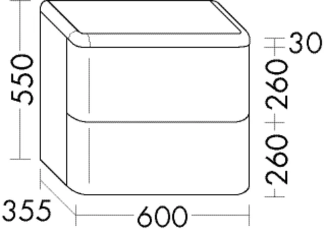 burgbad Sideboard „b:me“ 60 × 55 × 35,5 cm in Weiß Solid Matt