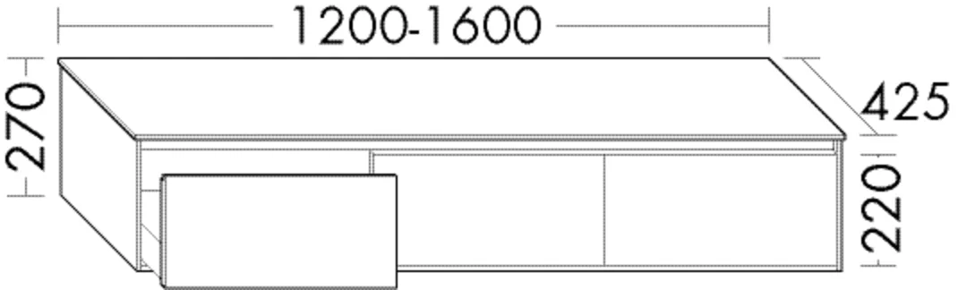burgbad Sideboard „rc40Solitaire“ 140 × 27 × 42,5 cm in Weiß Solid Matt