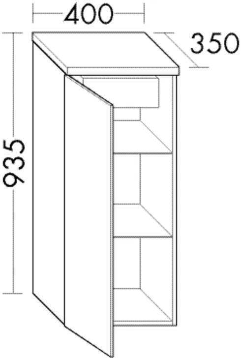 burgbad Hochschrank „Sinea1.0“ 440 × 935 × 390 mm in Weiß Hochglanz