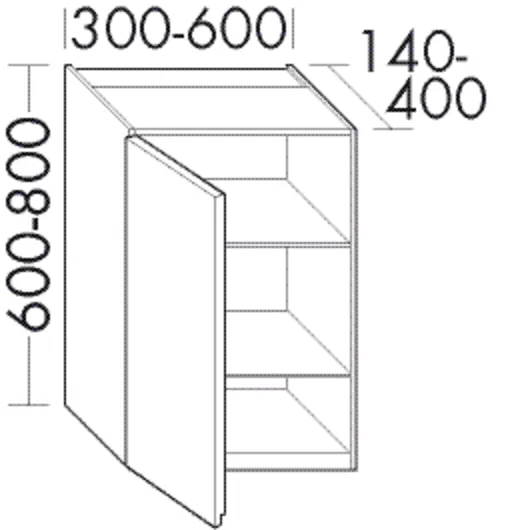 burgbad Hängeschrank „rc40Solitaire“ 340 × 800 × 240 mm in Weiß Solid Matt