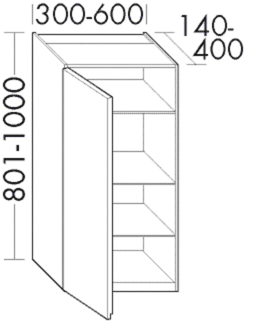 burgbad Hängeschrank „rc40Solitaire“ 340 × 1000 × 240 mm in Weiß Solid Matt