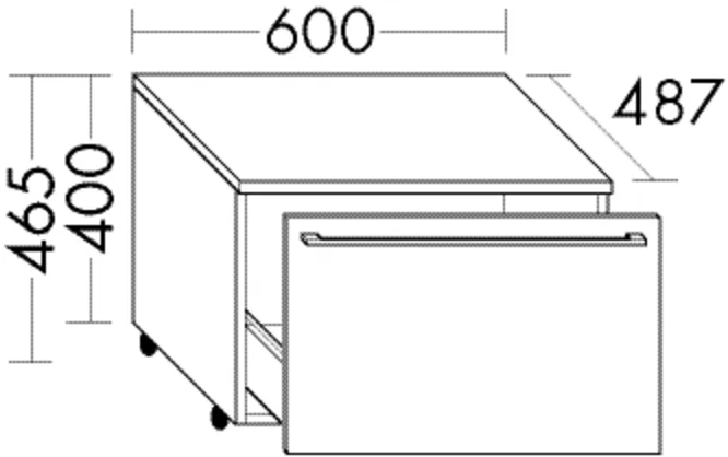 burgbad Rollcontainer „bel“ 60 × 46,5 × 48,7 cm in Weiß Matt