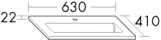 burgbad Waschbecken „Bel“ 670 × 450 × 190 mm, Hahnlochposition mittig