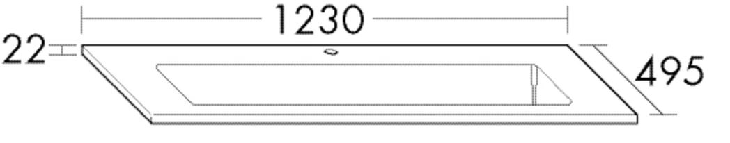 burgbad Waschbecken „Bel“ 1270 × 535 × 190 mm, Hahnlochposition mittig