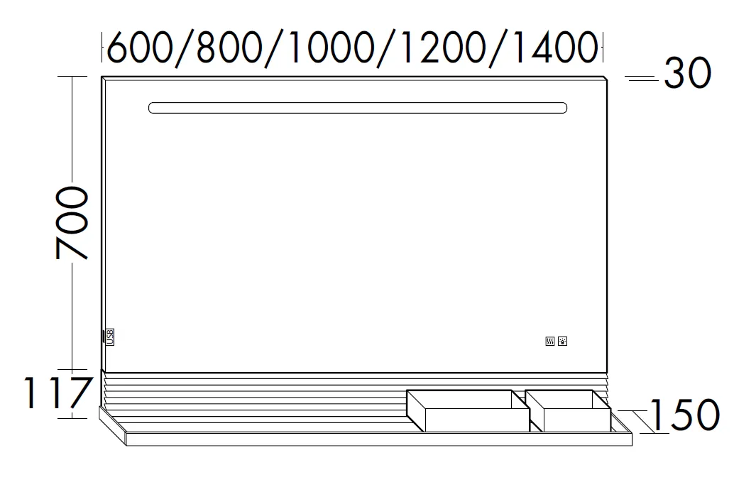 burgbad Spiegel „Fiumo“ 1400 × 817 mm