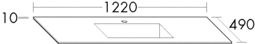 burgbad Waschbecken „Sys30“ 1260 × 530 × 157 mm, Hahnlochposition mittig