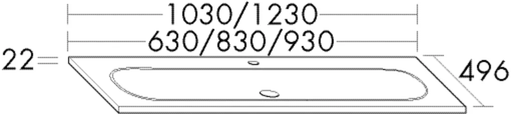 burgbad Waschbecken „Vry“ 930 × 496 × 22 mm