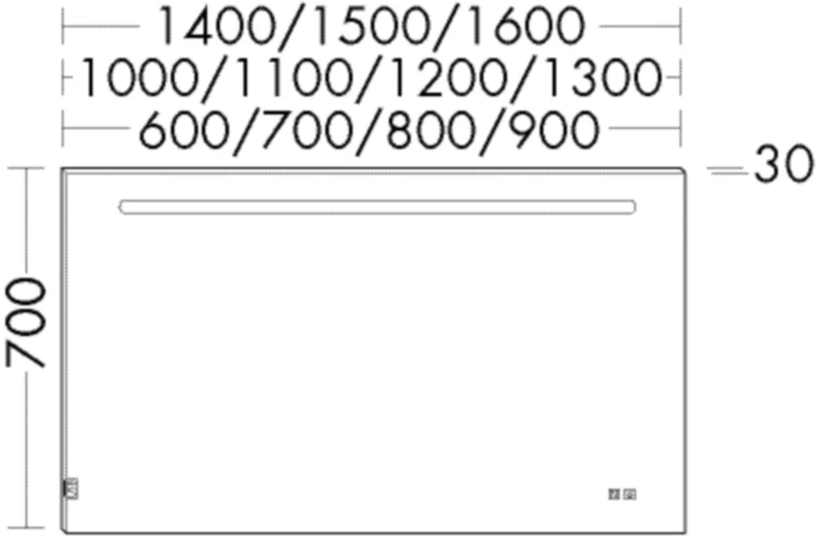 burgbad Spiegel „Sys30“ 1100 × 700 mm