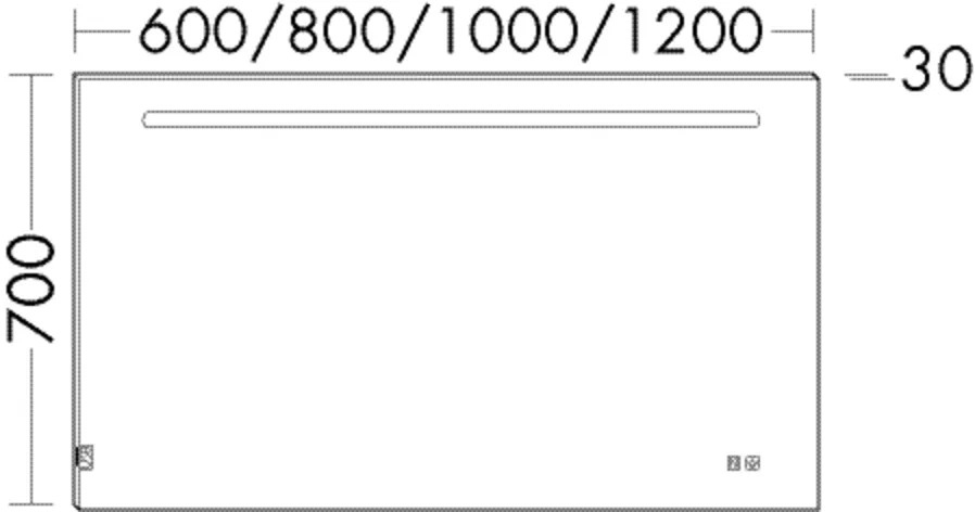 burgbad Spiegel „Sys30“ 1300 × 700 mm