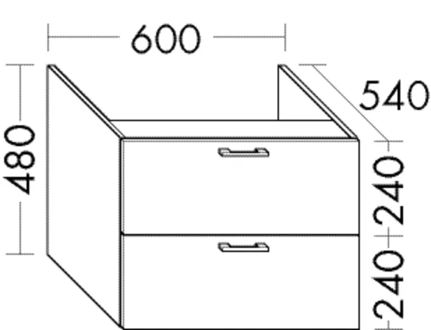 burgbad Hochschrank „Sys30“ 640 × 480 × 580 mm in Weiß Matt