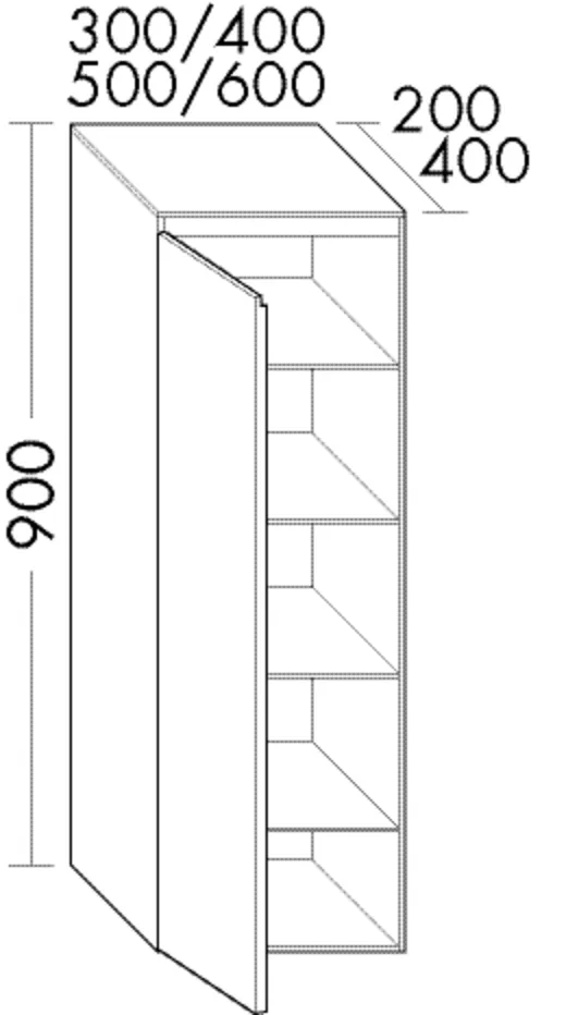 burgbad Hochschrank „rc40Solitaire“ 340 × 900 × 240 mm in Weiß Solid Matt