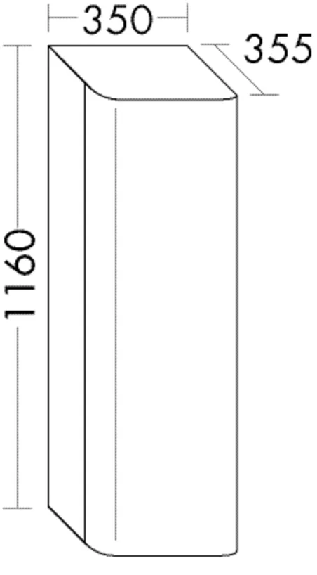 burgbad Hochschrank „b:me“ 390 × 1160 × 1240 mm in Weiß Solid Matt