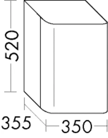 burgbad Hochschrank „b:me“ 390 × 520 × 600 mm in Weiß Solid Matt