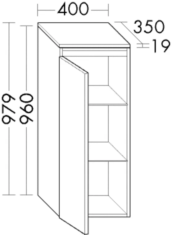 burgbad Hochschrank „Accura“ 440 × 979 × 1059 mm in Weiß Solid Matt