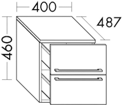 burgbad Hochschrank „bel“ 440 × 460 × 527 mm in Weiß Hochglanz