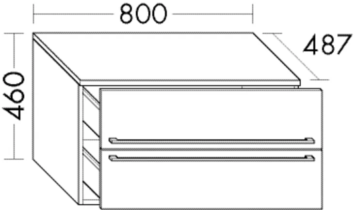 burgbad Hochschrank „bel“ 840 × 460 × 527 mm in Weiß Hochglanz