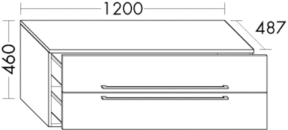 burgbad Hochschrank „bel“ 1240 × 460 × 527 mm in Weiß Hochglanz