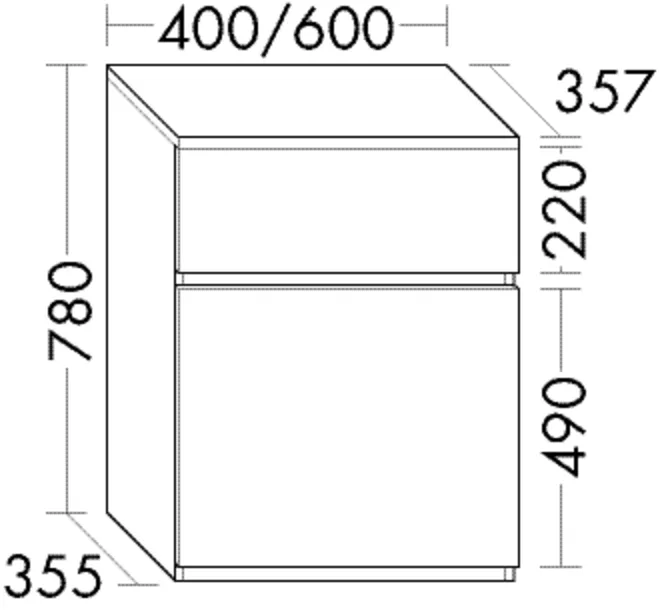burgbad Hochschrank „Lin20“ 640 × 780 × 397 mm in Weiß Matt mit Laserkante