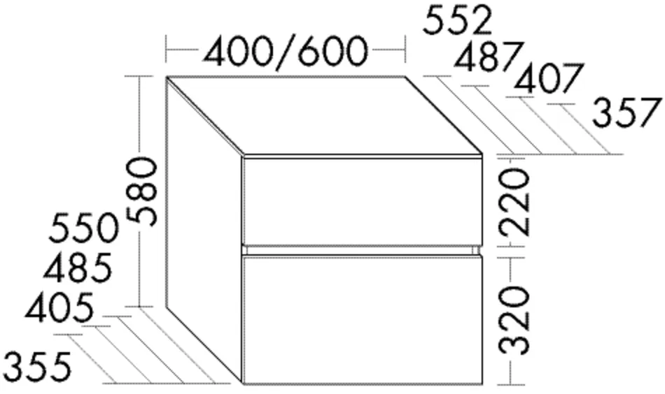 burgbad Hochschrank „Lin20“ 440 × 580 × 660 mm in Weiß Matt mit Laserkante