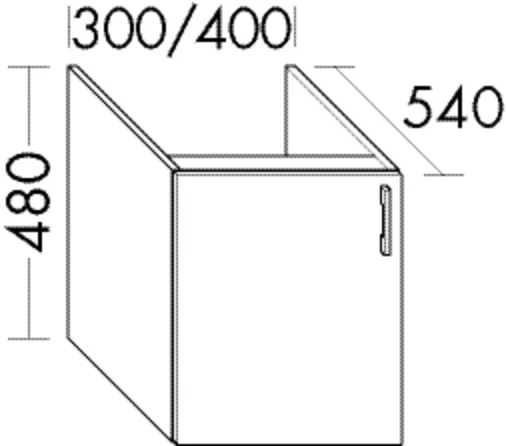 burgbad Waschtischunterschrank „Sys30“ 440 × 520 × 580 mm in Weiß Solid Matt