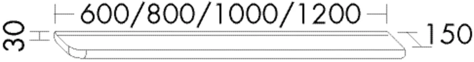 burgbad Wandablage „b:me“ in Befestigung verdeckt 1000 × 30 × 150 mm