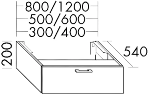 burgbad Waschtischunterschrank „Sys30“ 340 × 280 × 580 mm in Weiß Hochglanz