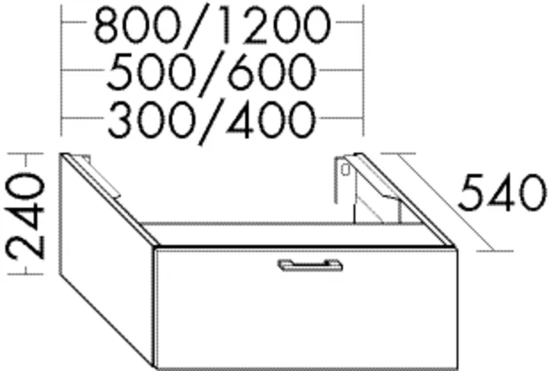 burgbad Waschtischunterschrank „Sys30“ 540 × 280 × 580 mm in Weiß Hochglanz
