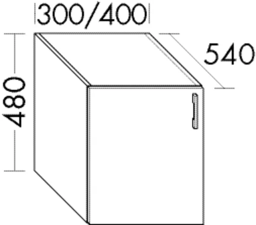 burgbad Waschtischunterschrank „Sys30“ 440 × 520 × 580 mm in Weiß Hochglanz
