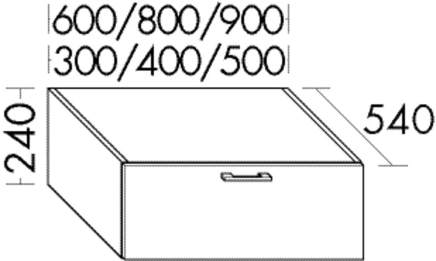 burgbad Waschtischunterschrank „Sys30“ 540 × 280 × 580 mm in Weiß Matt