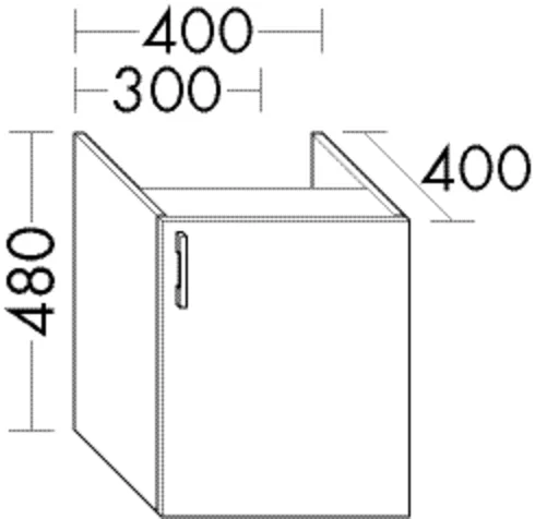 burgbad Hochschrank „Sys30“ 340 × 480 × 440 mm in Weiß Matt