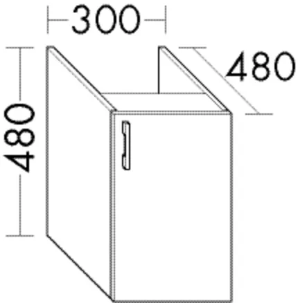 burgbad Hochschrank „Sys30“ 340 × 480 × 520 mm in Weiß Hochglanz
