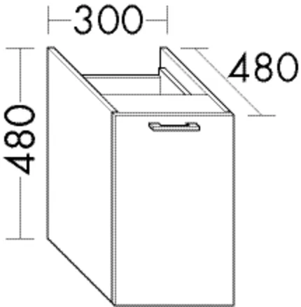burgbad Hochschrank „Sys30“ 340 × 480 × 520 mm in Weiß Matt