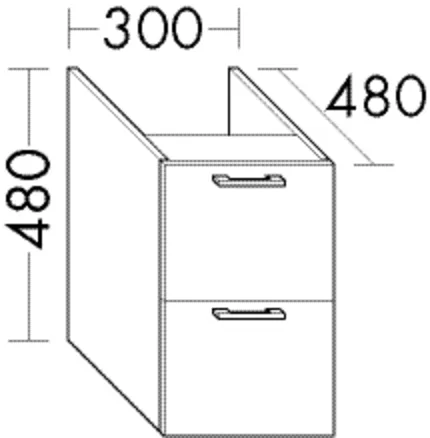 burgbad Hochschrank „Sys30“ 340 × 480 × 520 mm in Grau Hochglanz